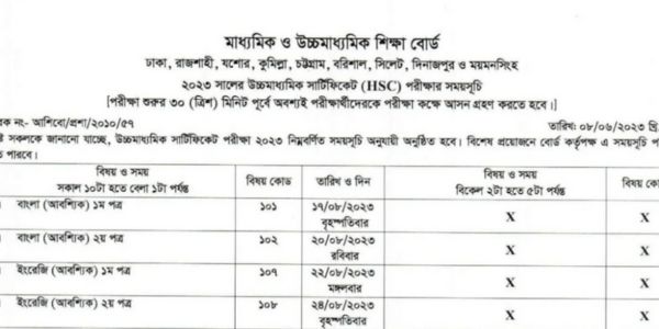 HSC Exam Routine